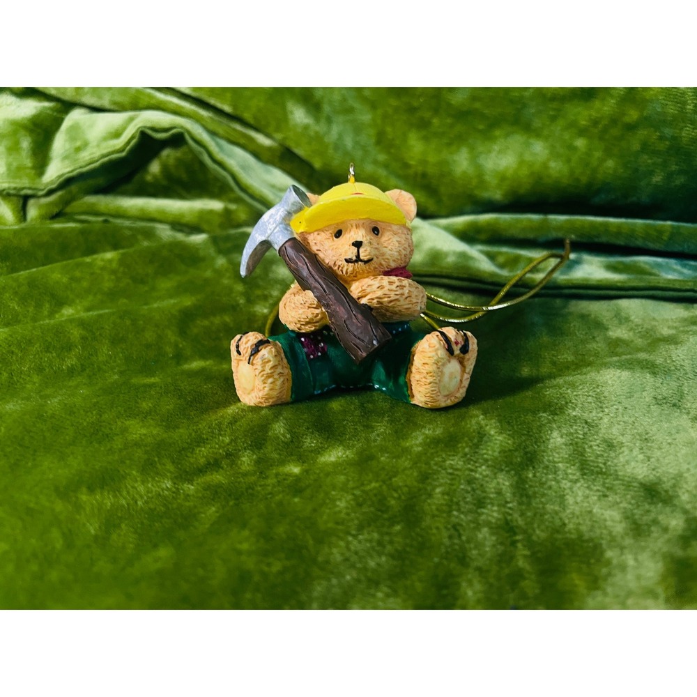 Avon Handyman Teddy Ornament 1997 Gift‎ Collection Holiday Bear